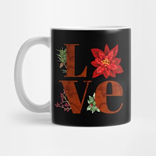 Christmas Love poinsettia Mug